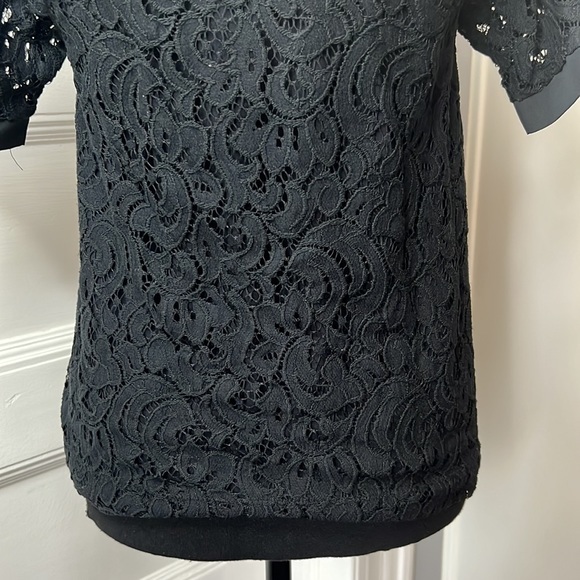 BANANA‎ REPUBLIC WOMENS BLACK LACE TOP SIZE S - Picture 7 of 11